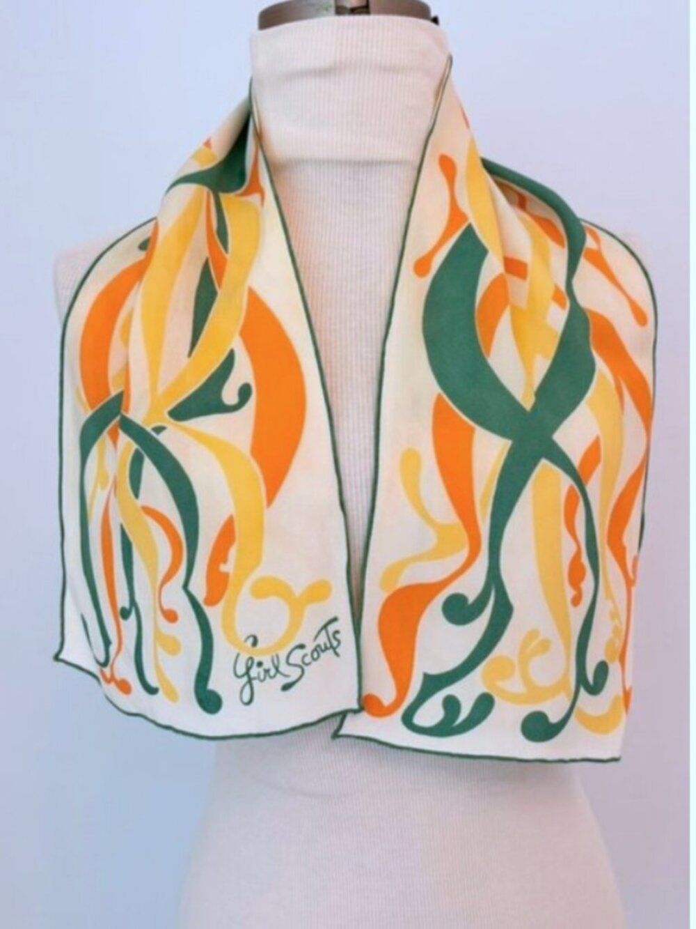 Vintage Girl Scouts Leader Signature Scarf 60’s 70’s